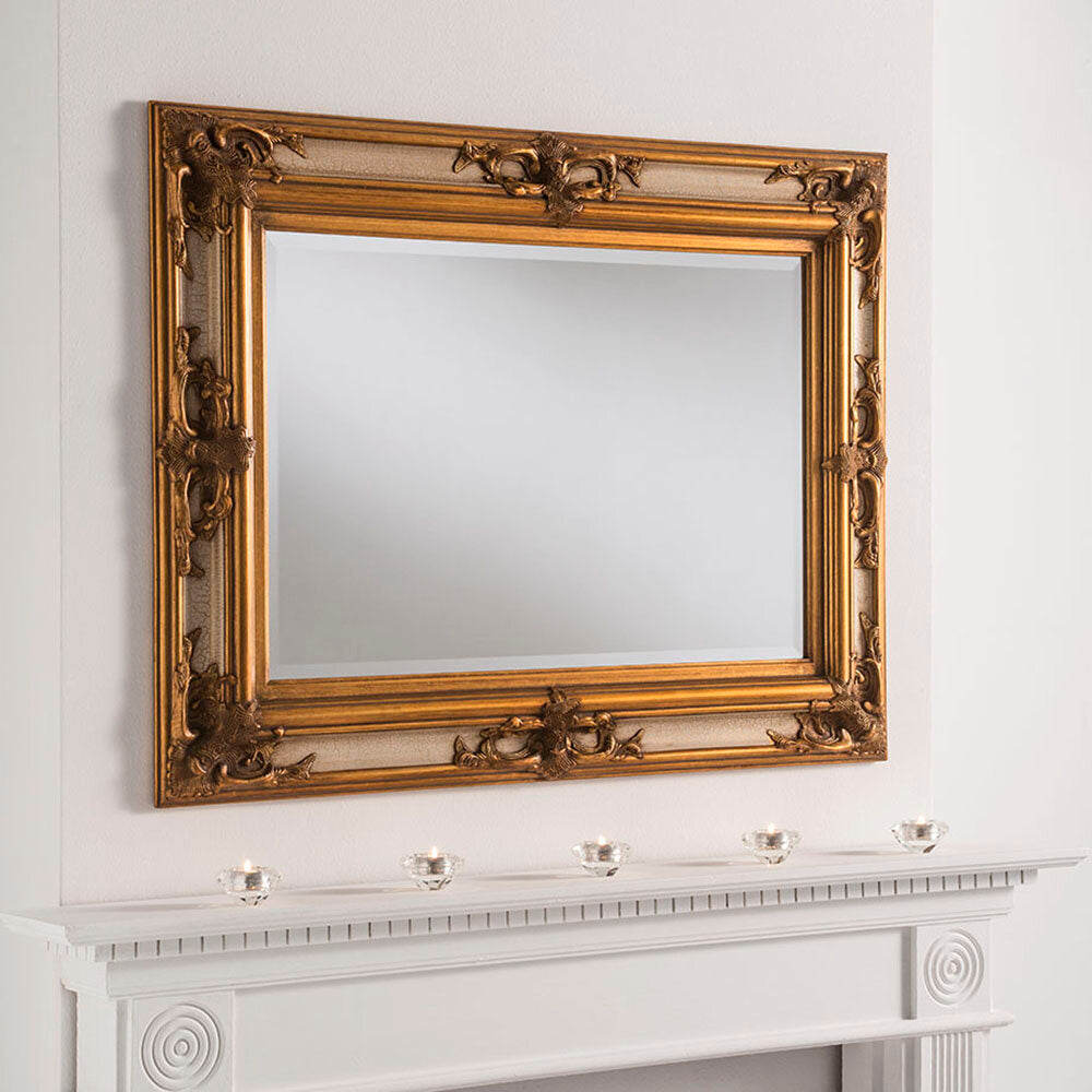 Tuscany Gold & Ivory Crackle Effect Mirror